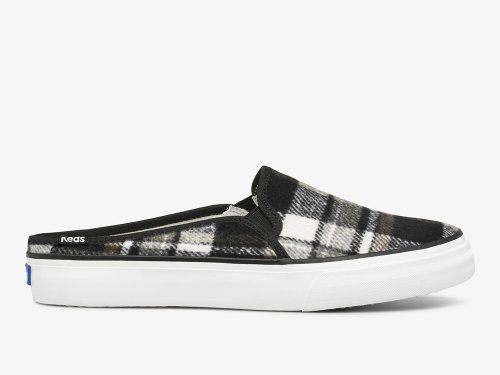 Dámské Pantofle Keds Double Decker Mule Plaid Šedé | CZ-22755