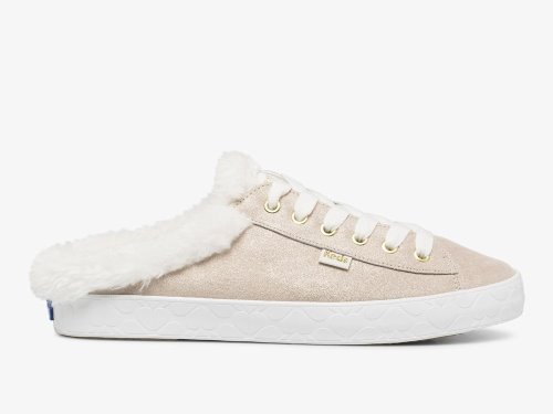 Dámské Pantofle Keds Kate Spade New York Kickstart Mule Fur Collar Glitter Semišové Viacfarebný | CZ-32944