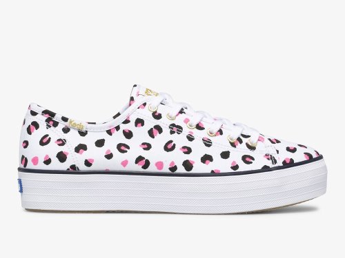 Dámské Platform Sneakers Keds Triple Kick Leopard Platene Bílé Viacfarebný | CZ-19834