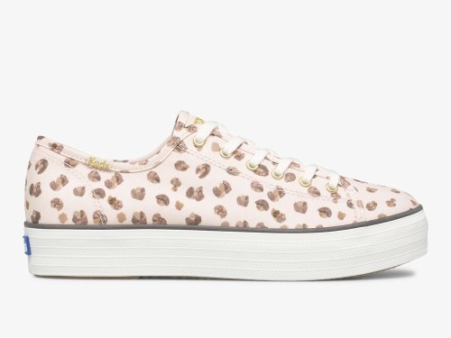 Dámské Tenisové Boty Keds Triple Kick Leopard Platene Růžové Viacfarebný | CZ-03374