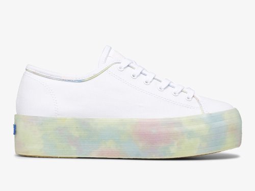 Dámské Tenisové Boty Keds Triple Up Tie Dye Foxing Bílé Viacfarebný | CZ-12238