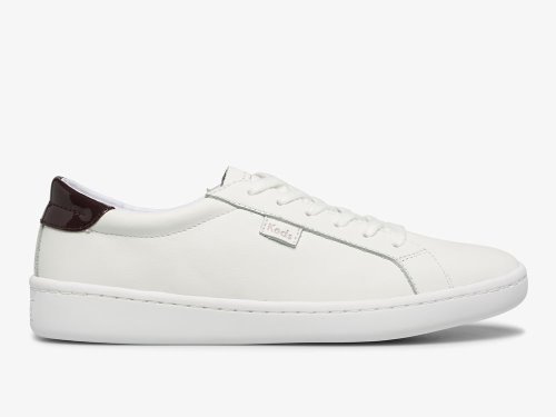 Dámské ŠněrovacíBoty Keds Ace Læder Bílé Vínové | CZ-68247