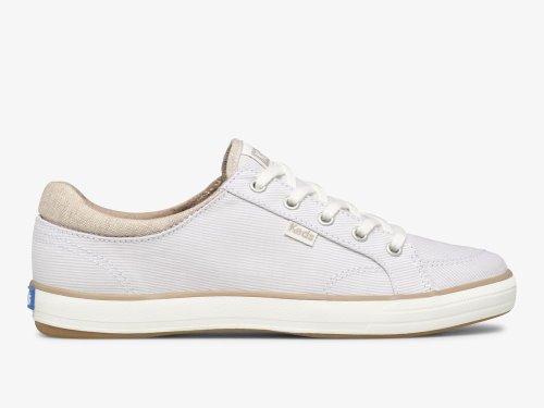 Dámské ŠněrovacíBoty Keds Center II Chambray Stripe Béžový | CZ-23667