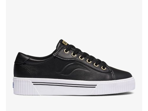 Dámské ŠněrovacíBoty Keds Crew Kick Alto Læder Černé | CZ-63800