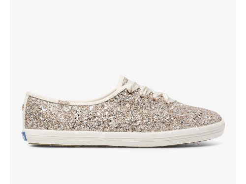 Dámské ŠněrovacíBoty Keds Kate Spade New York Champion Glitter Růžové Zlaté Viacfarebný | CZ-29208