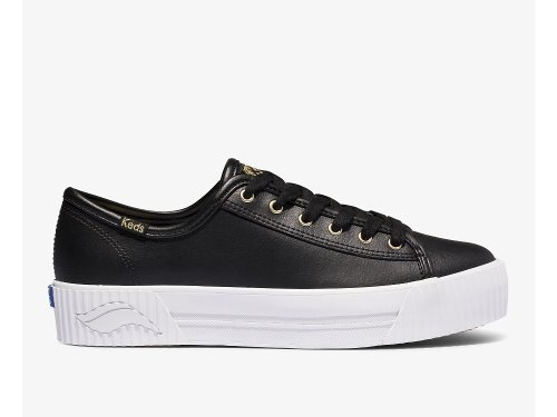 Dámské ŠněrovacíBoty Keds Triple Kick AMP Læder Černé | CZ-88791