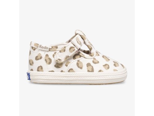 Dívčí SlipOnTenisky Keds Champion Leopard Špicí Cap T-Páskové Leopard | CZ-71567